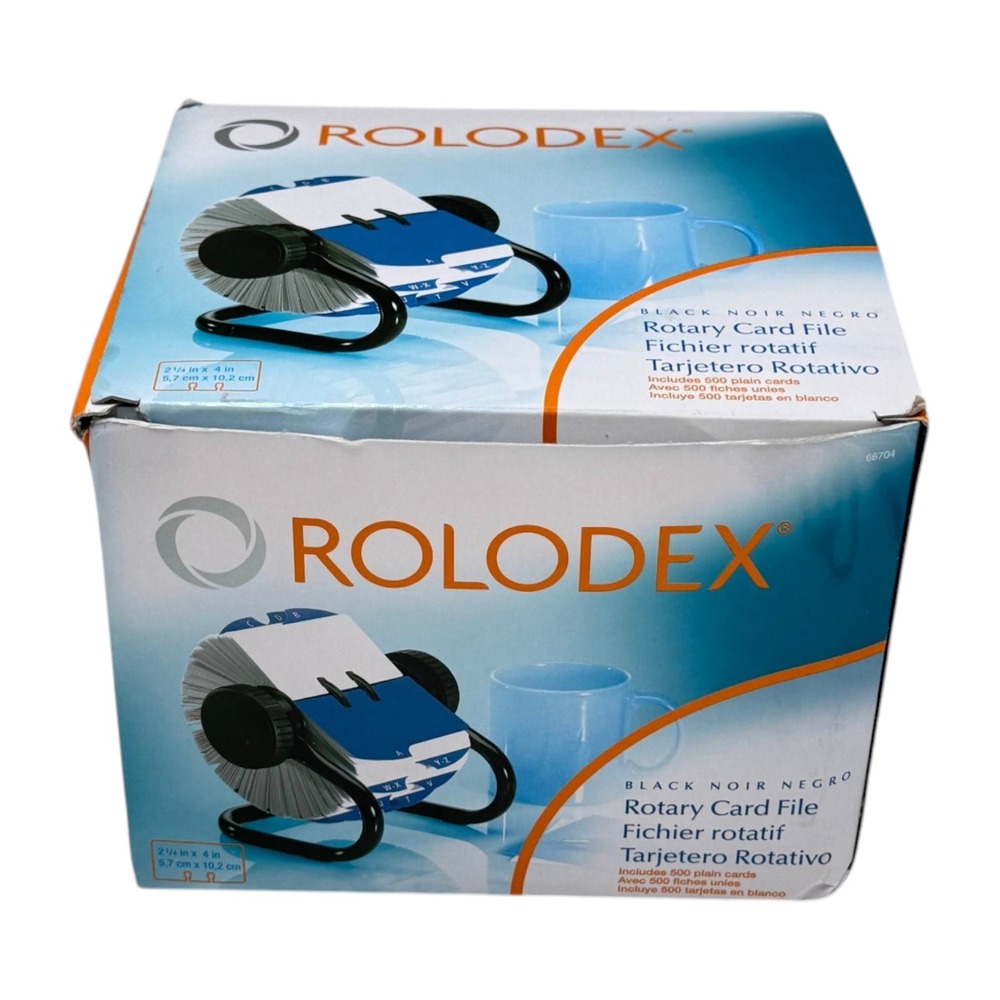 Rolodex Rotary Card File Black 500 Card Capacity New Model‎ 66704